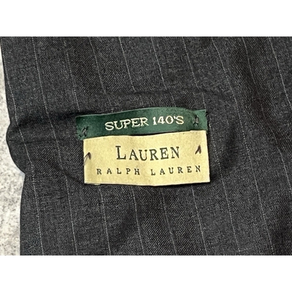 Lauren Ralph Lauren Blazer Mens 42R Gray Pinstripe Wool Suit Jacket Vintage 90s - Picture 4 of 15